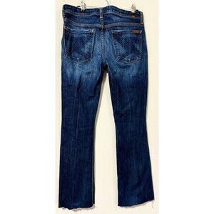7 For All Mankind Flynt Low Rise Raw Hem Bootcut Jeans Sz 27X30 1/2L U170N080U